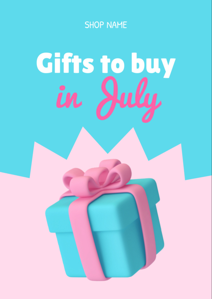 Template di design Amazing Christmas Gifts in July For Buying Promotion In Pink Flyer A6