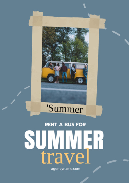 Summer Tour Offer by Hire Bus Flyer A4 tervezősablon