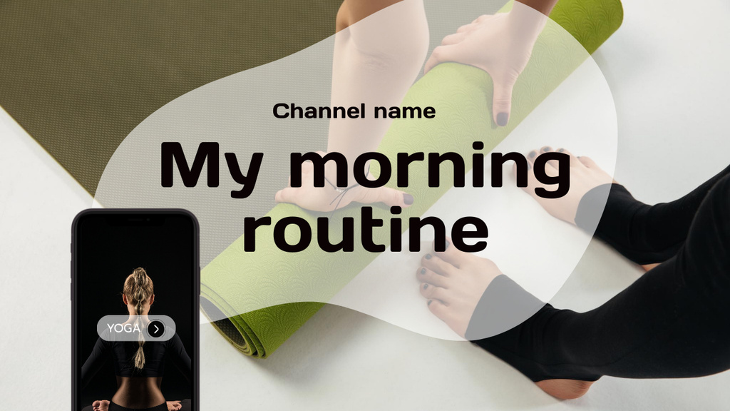 Morning Yoga Routine Online Youtube Thumbnail – шаблон для дизайна