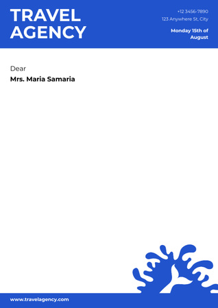 Travel by Sea Offer on Blue Letterhead Design Template