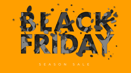 Black Friday Sale Announcement on Orange Full HD video Design Template
