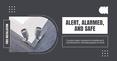 Güvenlik Kameraları ve Alarm Sistemleri Promosyonu Facebook AD Tasarım Şablonu