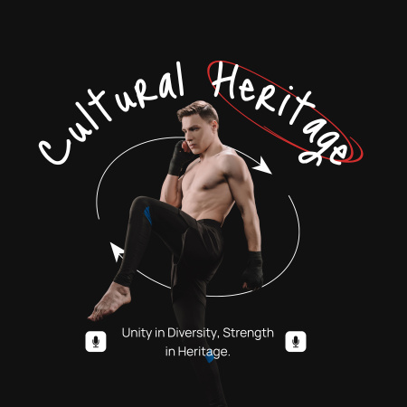 боевые искусства Podcast Cover – шаблон для дизайна