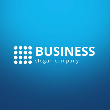 Business Agency Emblem on Blue Animated Logo Design Template
