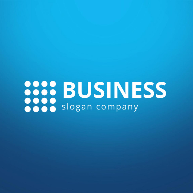 Business Agency Emblem on Blue Animated Logo tervezősablon