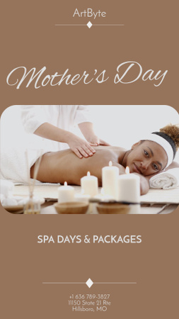 Woman in Spa Salon on Mother's Day Instagram Story Design Template