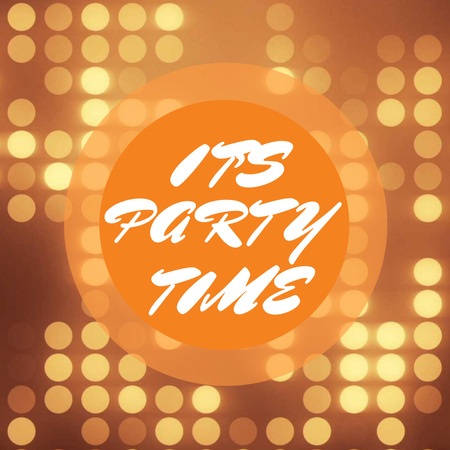 Party Announcement with Bright blinking circles Animated Post Design Template