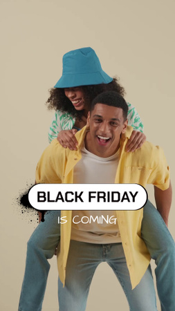 Black Friday Deals with Stylish Young Couple TikTok Video Design Template