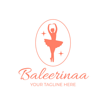 Balettstúdió hirdetés táncoló balerina sziluettjével Animated Logo tervezősablon