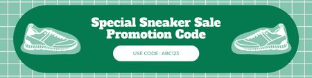 Special Offer of Sneakers with Promo Code Twitter Design Template