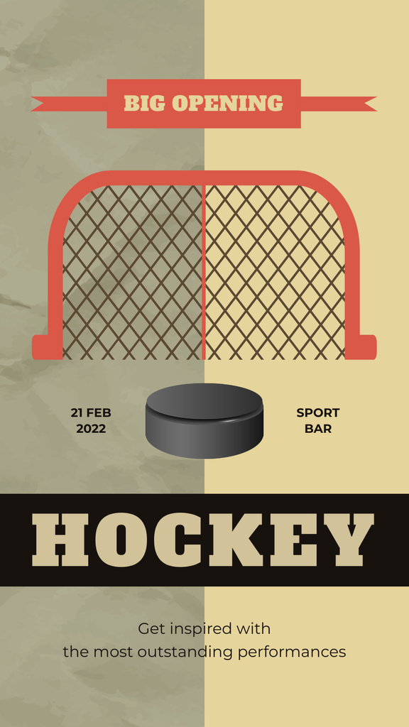 Designvorlage Olympic Hockey Tournament für Instagram Story