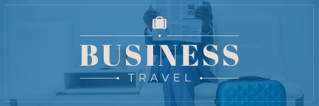 Designvorlage Businessman with Travel Suitcase für Email header