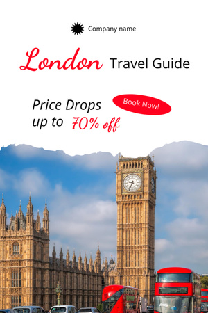 London Travel Guide With Discount Postcard 4x6in Vertical – шаблон для дизайна