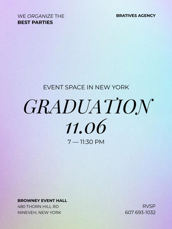 Graduation Party Announcement on Gradient Pattern Poster US Design Template