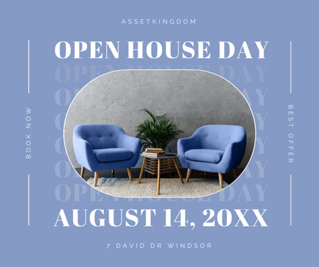 Real Estate Agency Services Offer For Open House Day Facebook Design Template