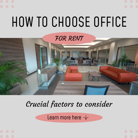 Ontwerpsjabloon van Animated Post van Essentiële tips en factoren voor het huren van een kantoor