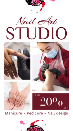Nail Art Studio Services With Discount Instagram Video Story Design Template
