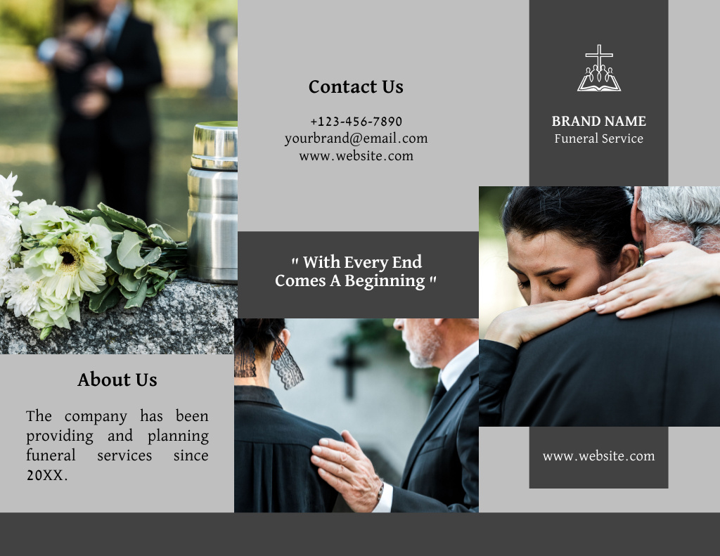 Funeral Home Services Advertising Brochure 8.5x11in – шаблон для дизайна