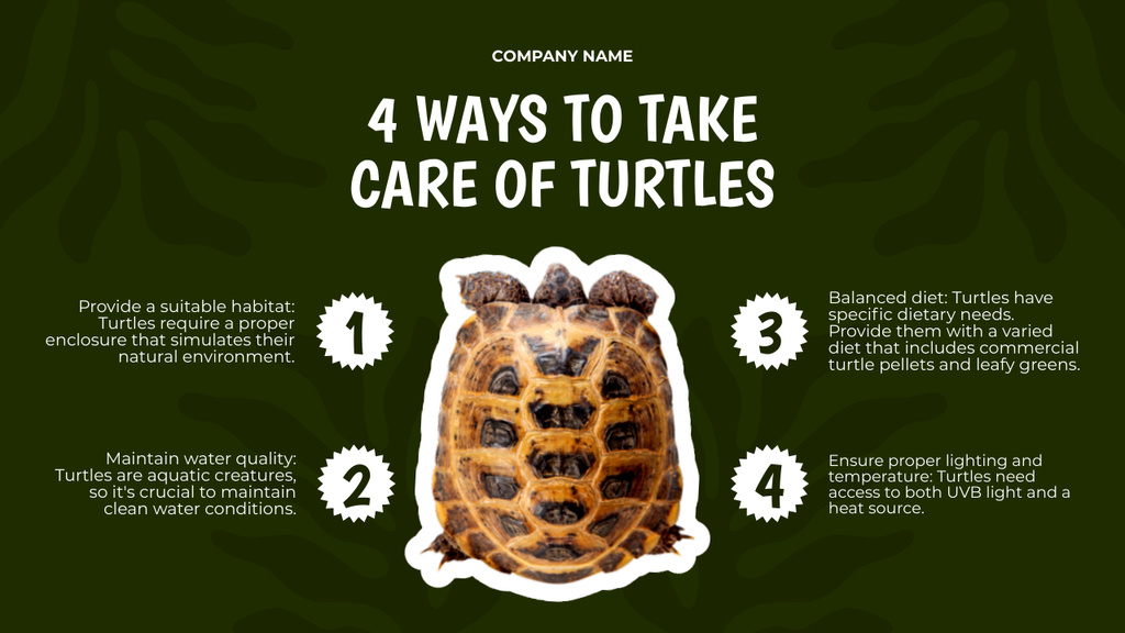 Tips How To Care of Turtles Mind Mapデザインテンプレート