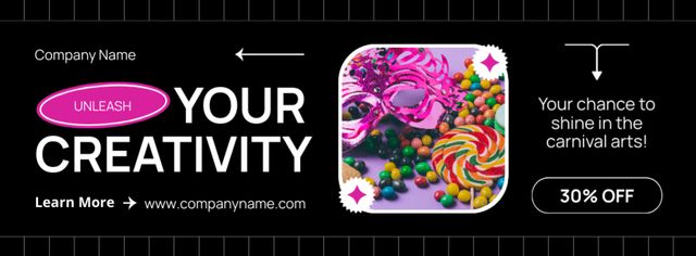 Designvorlage Carnival Arts With Discount And Candies für Facebook cover