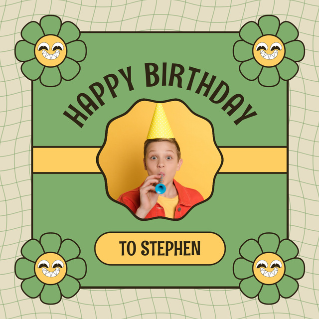 Designvorlage Happy Birthday to a Kid für LinkedIn post