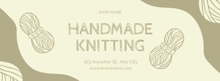 Knitting Workshop Ad with Yarn Balls Facebook cover – шаблон для дизайну