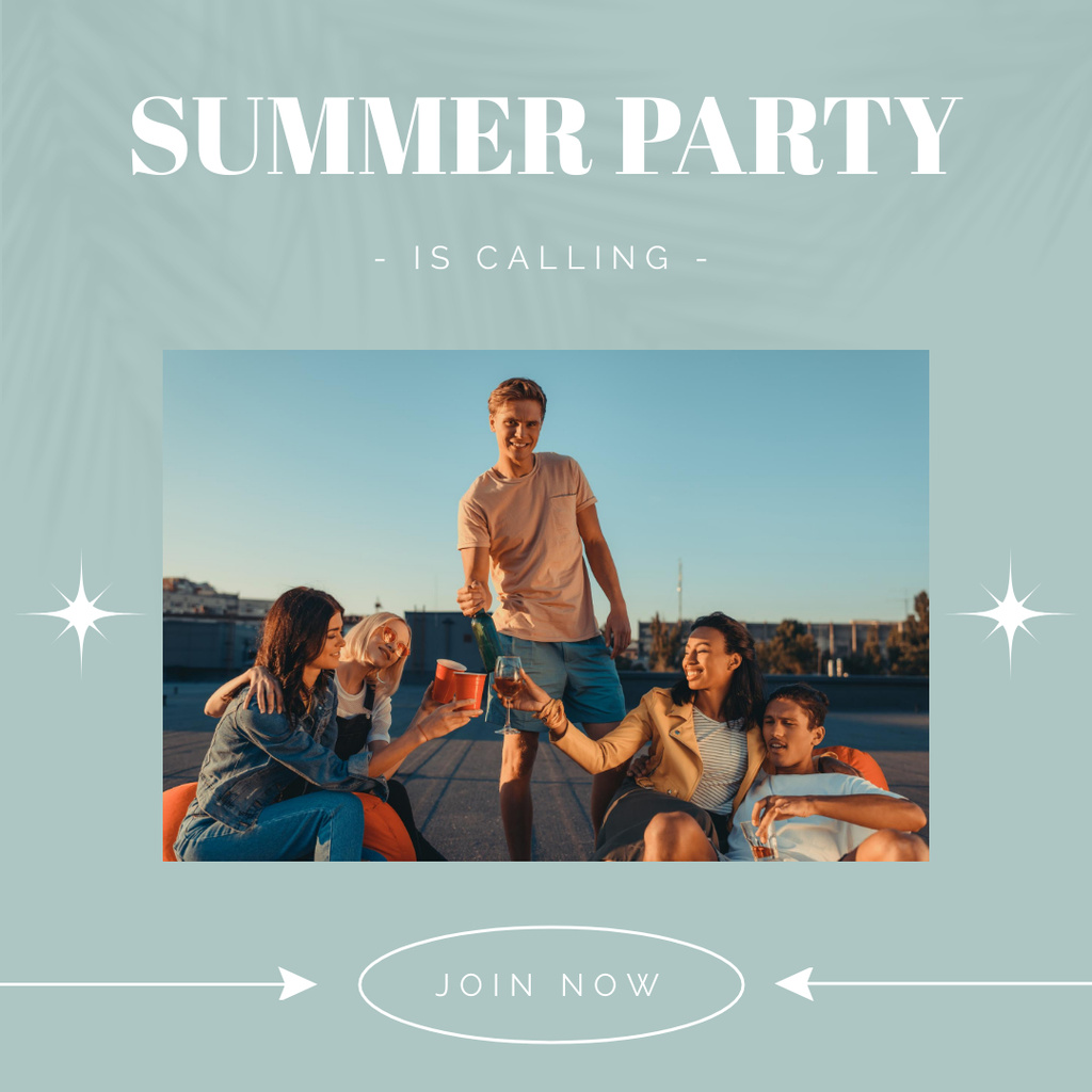 Youth Company at Summer Party Instagram Πρότυπο σχεδίασης