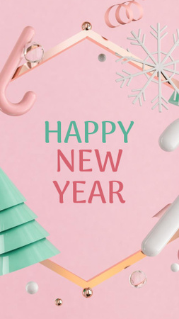 Designvorlage New Year Holiday Greeting für Instagram Story