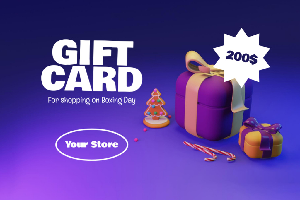 Template di design Boxing day Shopping Announcement Gift Certificate