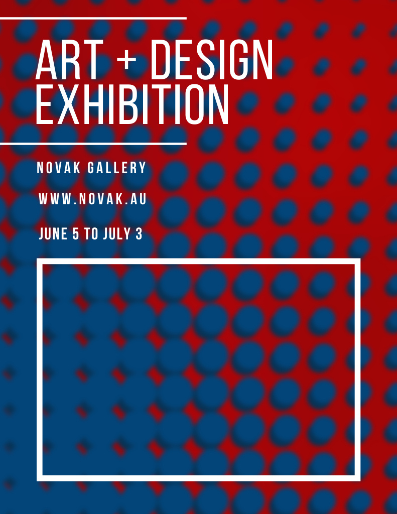 Art Exhibition Announcement with Contrast Dots Pattern Flyer 8.5x11in Design Template