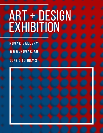Art Exhibition announcement Contrast Dots Pattern Flyer 8.5x11in Design Template