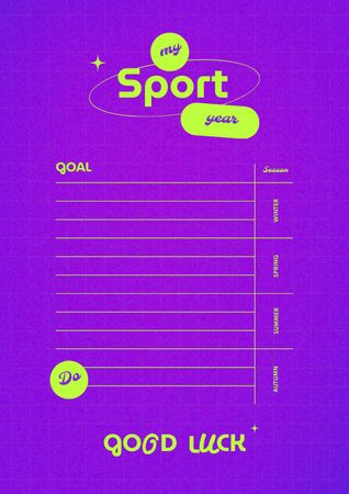 Sport Year Planning Schedule Planner Design Template