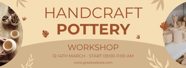Designvorlage Pottery Workshop Studio Offer für Facebook cover