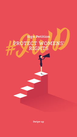 Woman with Loudspeaker for Rights protection Instagram Story Design Template