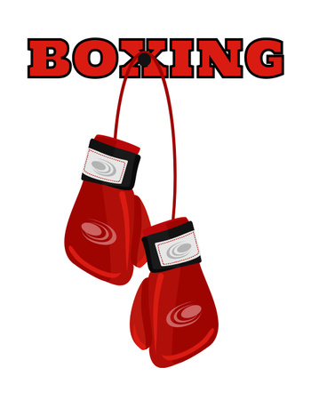 Pair of Red Boxing Gloves T-Shirt Design Template