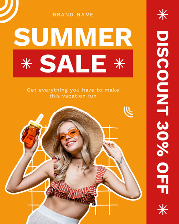 Summer Sale of Beachwear and Accessories Instagram Post Vertical – шаблон для дизайна