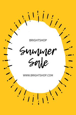 Summer Sale Announcement In Yellow Postcard 4x6in Vertical Design Template