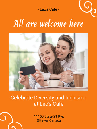 LGBT-Friendly Cafe Invitation Poster 36x48in Design Template