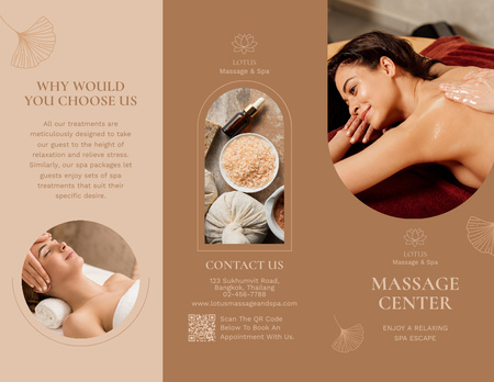 Spa Services Offer with Beautiful Women Brochure 8.5x11in Design Template