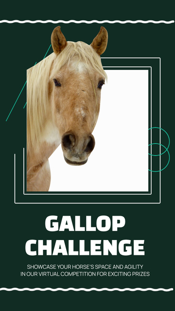 Designvorlage Virtual Gallop Challenge Announcement für Instagram Video Story