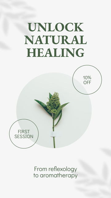 First Session Of Natural Healing With Discounts Instagram Story Tasarım Şablonu
