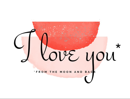 Plantilla de diseño de Cute Romantic Love Phrase And Abstraction Postcard 4.2x5.5in 