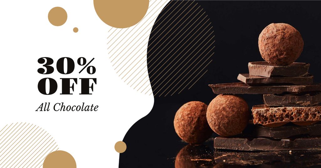 Dark sweet Chocolate sale Facebook ADデザインテンプレート