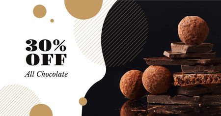 Platilla de diseño Dark sweet Chocolate sale Facebook AD