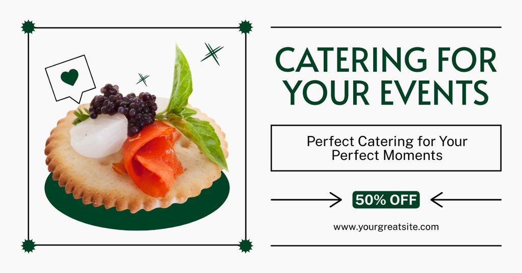 Services of Catering for Events with Tasty Canape Facebook AD Šablona návrhu