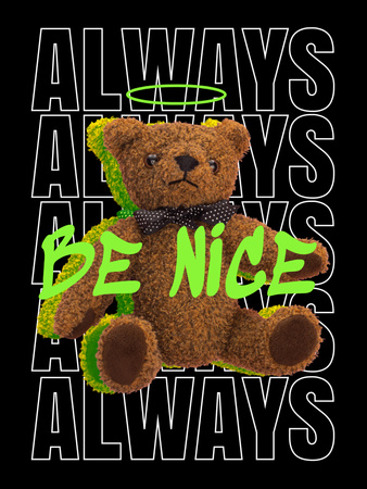 Plantilla de diseño de Cute Teddy Bear Poster US 
