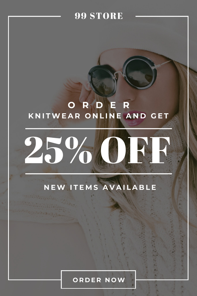 Online order discount Offer with Stylish Woman Pinterest – шаблон для дизайну