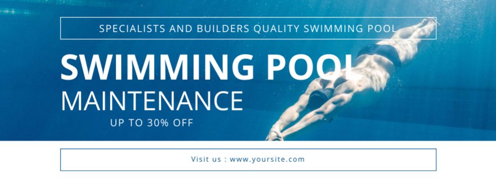 Modèle de visuel Swimming Pool Maintenance Discount - Facebook cover