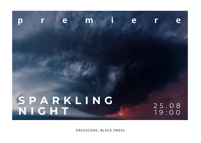 Sparkling night event Announcement Card Design Template