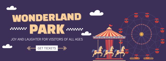 Enjoyable Entertainment for All At Theme Park Facebook cover Design Template